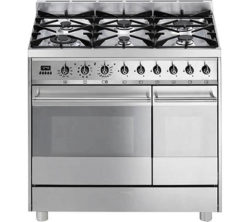 SMEG  C92GPX8 90 cm Dual Fuel Range Cooker - Stainless Steel